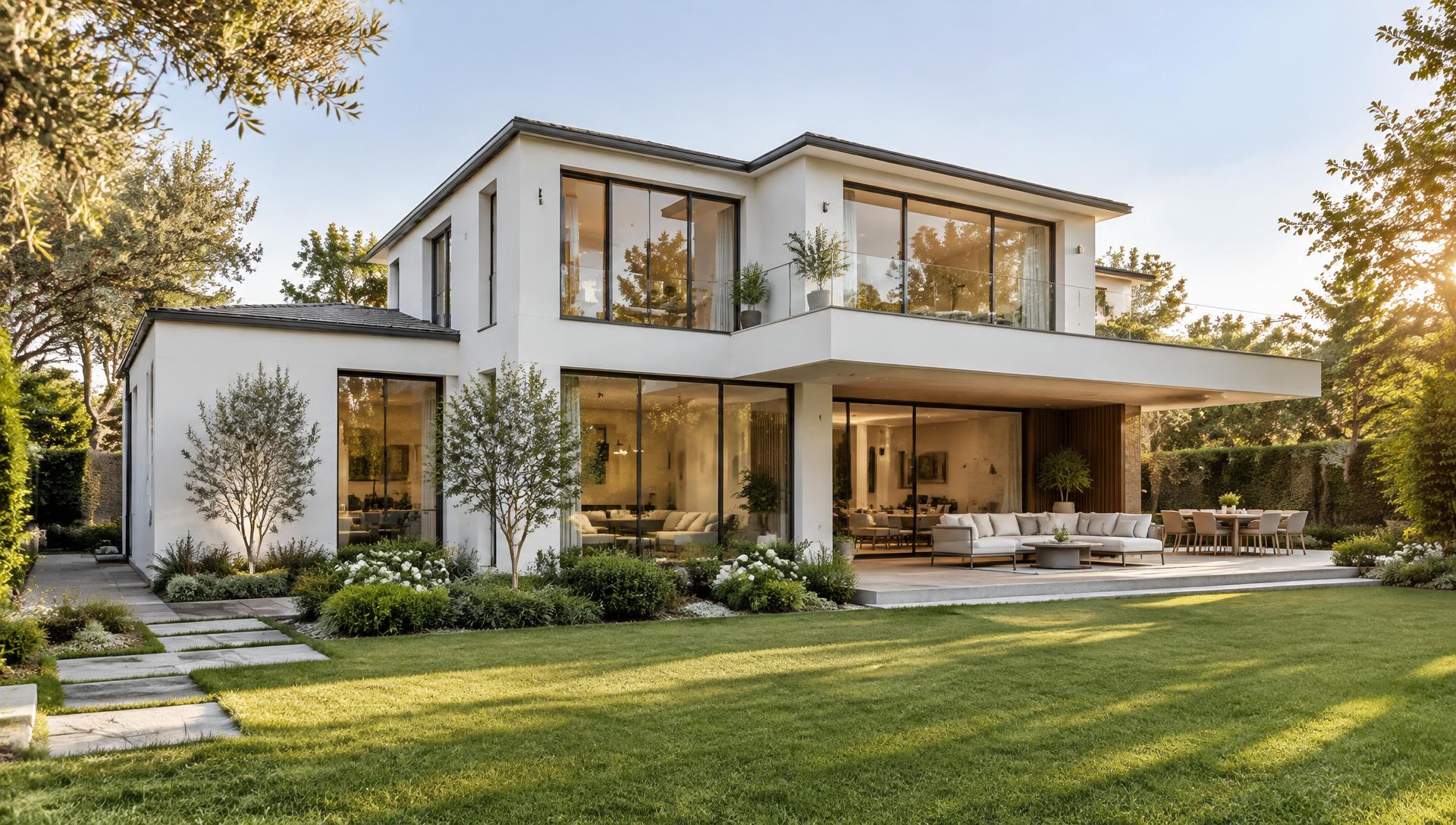 Premium contemporary home with a landscaped garden